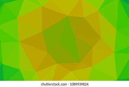 Light Green, Yellow vector abstract mosaic background. Colorful illustration in polygonal style with gradient. Best triangular design for your business.