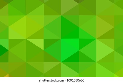 Light Green, Yellow vector abstract mosaic backdrop. A completely new color illustration in a  polygonal style. Triangular pattern for your business design.