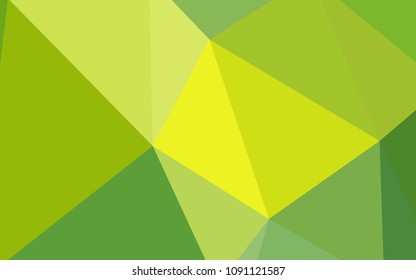 Light Green, Yellow vector abstract polygonal background. Shining colorful illustration with triangles. New template for your brand book.