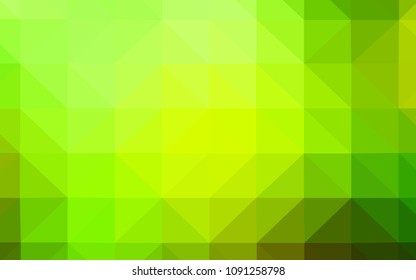Light Green, Yellow vector abstract mosaic pattern. Polygonal abstract illustration with gradient. A completely new design for your leaflet.