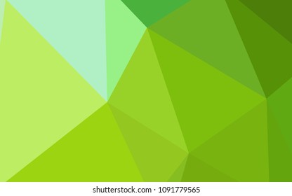 Light Green, Yellow vector abstract polygonal background. Shining colorful illustration with triangles. Triangular pattern for your design.