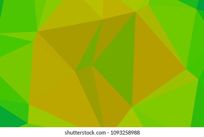 Light Green, Yellow vector abstract polygonal template. Colorful illustration in abstract style with gradient. A new texture for your design.