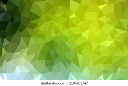 Light Green, Yellow vector abstract polygonal background. Shining colorful illustration with triangles. Brand new design for your business.