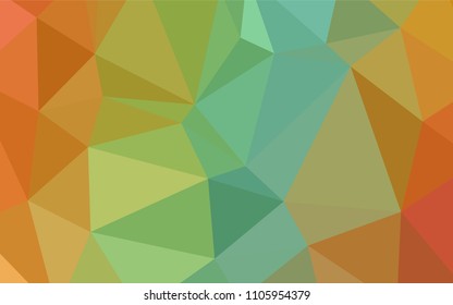 Light Green, Yellow vector abstract mosaic pattern. Geometric illustration in Origami style with gradient.  Brand-new style for your business design.