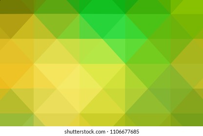 Light Green, Yellow vector abstract mosaic pattern. Glitter abstract illustration with an elegant triangles. Polygonal design for your web site.