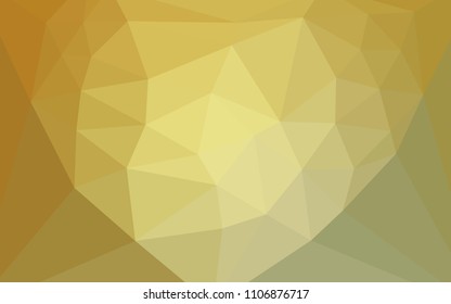 Light Green, Yellow vector abstract mosaic background with a heart in a centre. Colorful abstract illustration with triangles. Triangular pattern for your design.