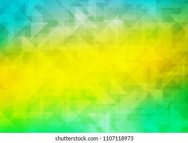 Light Green, Yellow vector abstract polygonal cover. Glitter abstract illustration with an elegant design. The best triangular design for your business.