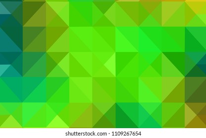 Light Green, Yellow vector abstract mosaic backdrop. A sample with polygonal shapes. Polygonal design for your web site.