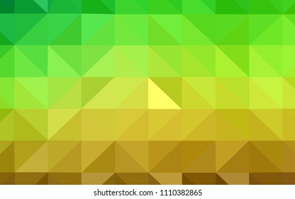 Light Green, Yellow vector abstract polygonal pattern. Triangular geometric sample with gradient.  New template for your brand book.