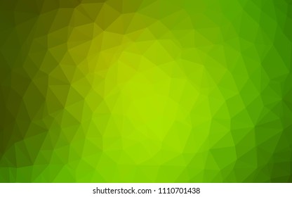 Light Green, Yellow vector abstract polygonal pattern. Polygonal abstract illustration with gradient. Triangular pattern for your design.