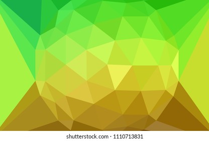 Light Green, Yellow vector abstract mosaic pattern with a diamond. Polygonal illustration, which consists of triangles. Triangular pattern for your design.