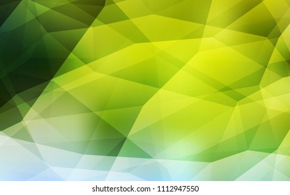 Light Green, Yellow vector abstract mosaic background. Geometric illustration in Origami style with gradient.  Polygonal design for your web site.