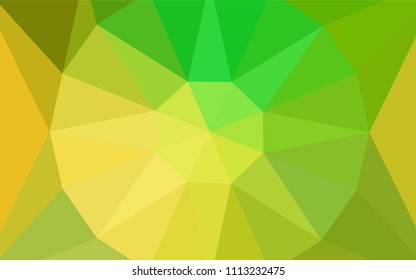 Light Green, Yellow vector abstract polygonal pattern with a gem in a centre. Colorful abstract illustration with triangles. Pattern for a brand book's backdrop.