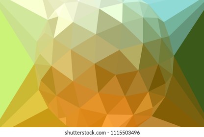 Light Green, Yellow vector abstract polygonal background with a gem in a centre. Colorful illustration with gradient. Brand new style for your business design.