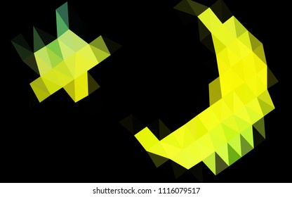 Light Green, Yellow vector abstract polygonal texture. A completely new color illustration in a vague style. The best triangular design for your business.