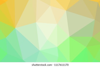 Light Green, Yellow vector abstract polygonal background. A completely new color illustration in a polygonal style. Triangular pattern for your design.
