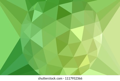 Light Green, Yellow vector abstract mosaic pattern with a diamond. Illustration in Origami style with gradient.  Polygonal design for your web site.