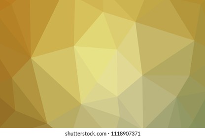 Light Green, Yellow vector abstract mosaic pattern. A sample with polygonal shapes. Triangular pattern for your design.