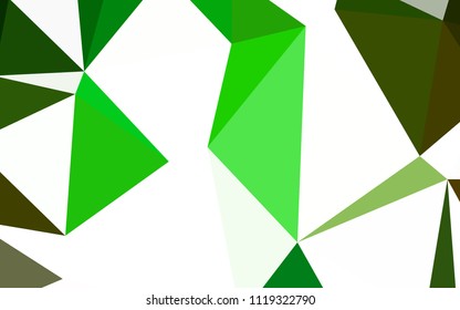 Light Green, Yellow vector abstract polygonal template. Shining colorful illustration with triangles. Pattern for a brand book's backdrop.