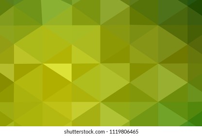 Light Green, Yellow vector abstract mosaic background. Geometric illustration in Origami style with gradient.  Brand-new style for your business design.