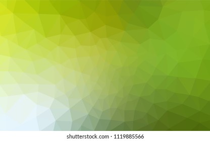 Light Green, Yellow vector abstract polygonal background. Shining polygonal illustration, which consist of triangles. Brand new design for your business.