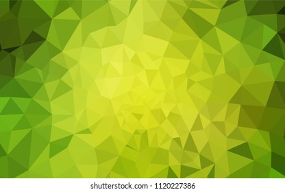Light Green, Yellow vector abstract mosaic background. Glitter abstract illustration with an elegant triangles. A completely new design for your leaflet.