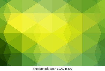 Light Green, Yellow vector abstract polygonal template. Triangular geometric sample with gradient.  Textured pattern can be used as a background.