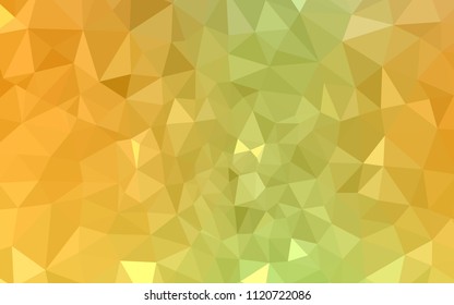 Light Green, Yellow vector abstract mosaic background. Polygonal abstract illustration with gradient. Best triangular design for your business.
