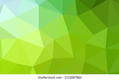 Light Green, Yellow vector abstract polygonal pattern. Creative illustration in halftone style with triangles. Polygonal design for your web site.