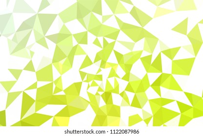 Light Green, Yellow vector abstract mosaic pattern. Shining polygonal illustration, which consist of triangles. Completely new template for your banner.