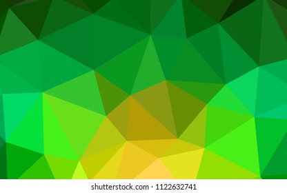 Light Green, Yellow vector abstract mosaic background. Colorful illustration in polygonal style with gradient. A new texture for your web site.