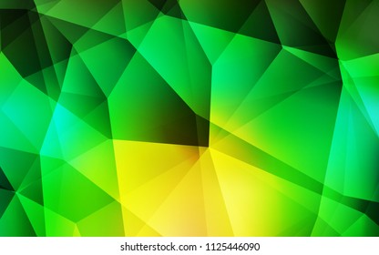Light Green, Yellow vector abstract mosaic backdrop. Glitter abstract illustration with an elegant triangles. Best triangular design for your business.