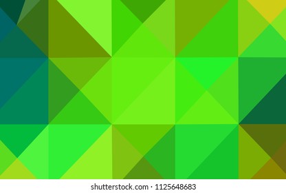 Light Green, Yellow vector abstract mosaic pattern. Shining polygonal illustration, which consist of triangles. That new template can be used for your brand book.