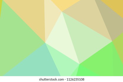 Light Green, Yellow vector abstract mosaic backdrop. Modern abstract illustration with triangles. Polygonal design for your web site.