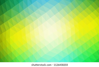 Light Green, Yellow vector abstract mosaic low poly backdrop. Modern geometrical abstract illustration with gradient. The elegant pattern can be used as part of a brand book.