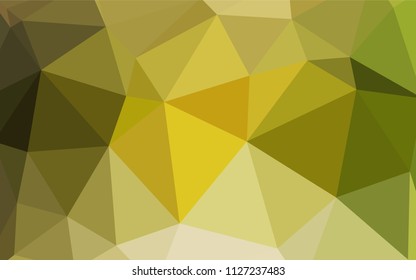 Light Green, Yellow vector abstract polygonal template. Shining polygonal illustration, which consist of triangles. A completely new design for your leaflet.