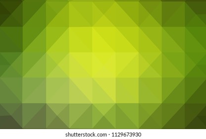 Light Green, Yellow vector abstract mosaic background. Geometric illustration in Origami style with gradient.  Pattern for a brand book's backdrop.
