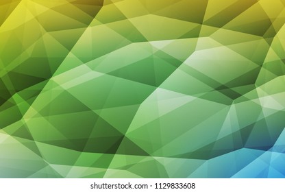 Light Green, Yellow vector abstract polygonal template. A sample with polygonal shapes. Brand new style for your business design.