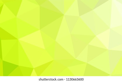 Light Green, Yellow vector abstract mosaic pattern. Creative illustration in halftone style with triangles. Polygonal design for your web site.