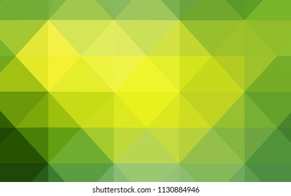 Light Green, Yellow vector abstract mosaic pattern. Glitter abstract illustration with an elegant triangles. Textured pattern can be used as a background.