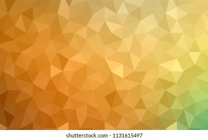 Light Green, Yellow vector abstract polygonal template. Triangular geometric sample with gradient.  Brand new design for your business.