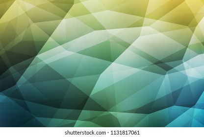 Light Green, Yellow vector abstract mosaic pattern. A sample with polygonal shapes. Textured pattern for your backgrounds.