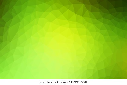 Light Green, Yellow vector abstract mosaic background. Shining colorful illustration with triangles. Triangular pattern for your design.