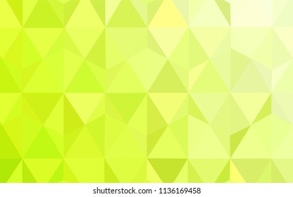 Light Green, Yellow vector abstract mosaic background. Colorful illustration in polygonal style with gradient. Best triangular design for your business.