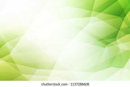 Light Green, Yellow vector abstract polygonal background. Shining colorful illustration with triangles. Completely new template for your banner.