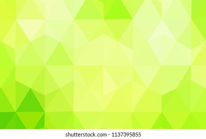 Light Green, Yellow vector abstract polygonal background. Triangular geometric sample with gradient.  Textured pattern for your backgrounds.