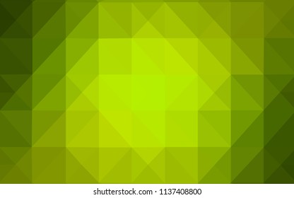 Light Green, Yellow vector abstract mosaic background. Triangular geometric sample with gradient.  A completely new template for your banner.