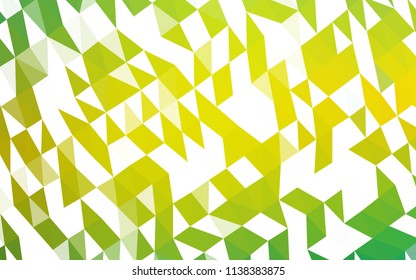 Light Green, Yellow vector abstract mosaic background. An elegant bright illustration with gradient. The best triangular design for your business.
