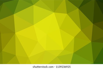 Light Green, Yellow vector abstract mosaic backdrop. Triangular geometric sample with gradient.  Completely new template for your banner.