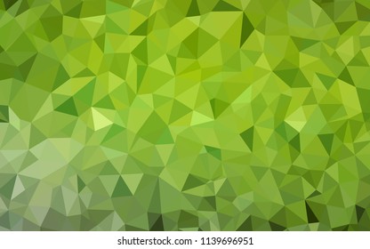 Light Green, Yellow vector abstract mosaic pattern. Modern abstract illustration with triangles. Template for cell phone's backgrounds.